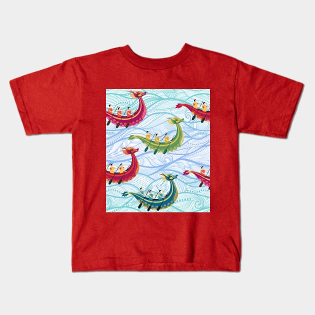 boat race Kids T-Shirt by Unalome_Designs